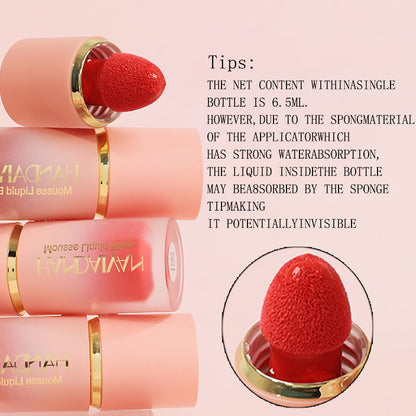 HANDAIYAN 6 Colour Matte Liquid Blush – Easy to Apply, Long-Lasting, Waterproof Blush with Sponge Brush Head