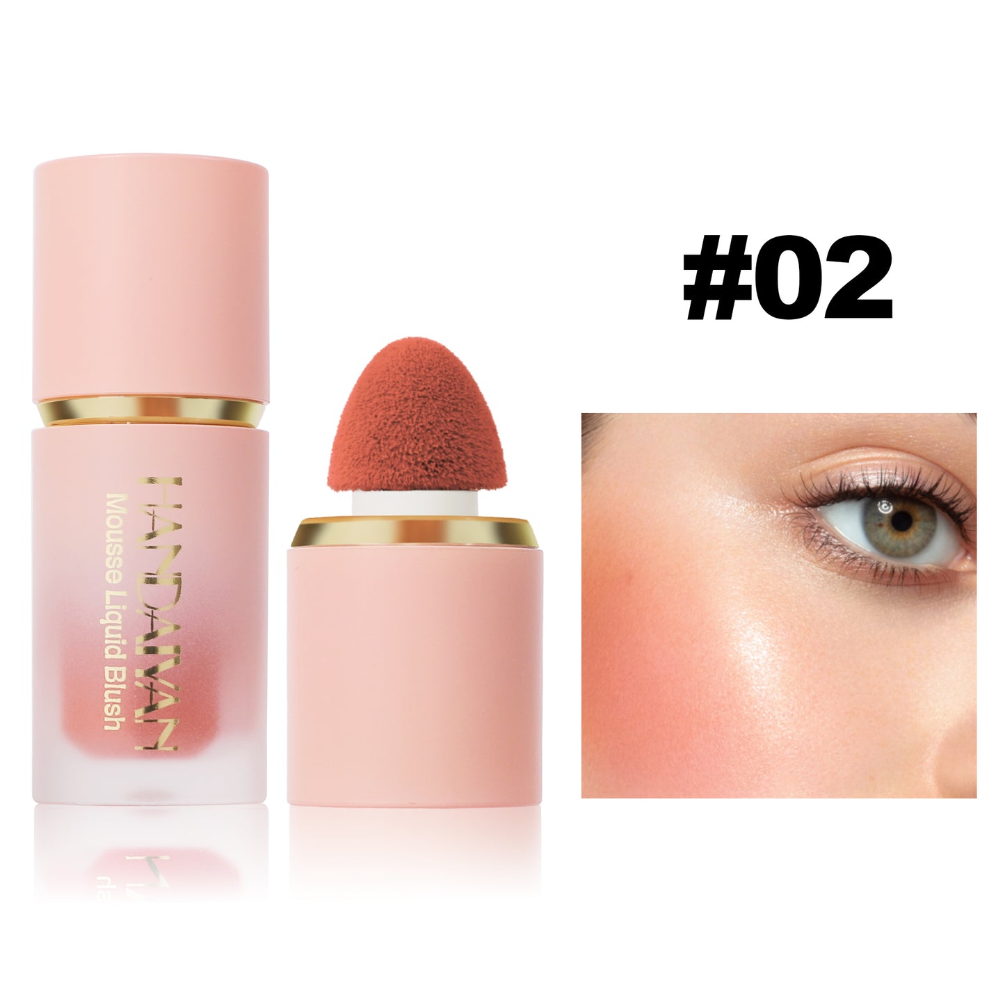 HANDAIYAN 6 Colour Matte Liquid Blush – Easy to Apply, Long-Lasting, Waterproof Blush with Sponge Brush Head