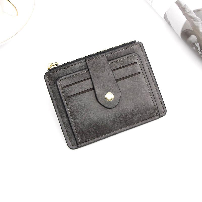 Slim Leather Wallet for Men, Luxury Small Credit Card Holder with Coin Pocket, Minimalist Brand Designer Purse for Women