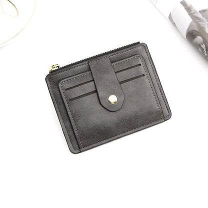 Slim Leather Wallet for Men, Luxury Small Credit Card Holder with Coin Pocket, Minimalist Brand Designer Purse for Women