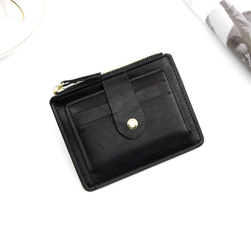 Slim Leather Wallet for Men, Luxury Small Credit Card Holder with Coin Pocket, Minimalist Brand Designer Purse for Women