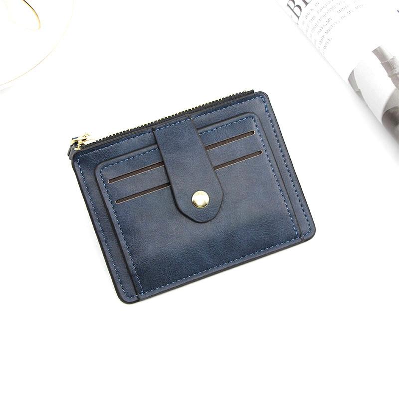 Slim Leather Wallet for Men, Luxury Small Credit Card Holder with Coin Pocket, Minimalist Brand Designer Purse for Women