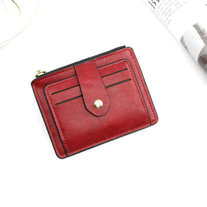 Slim Leather Wallet for Men, Luxury Small Credit Card Holder with Coin Pocket, Minimalist Brand Designer Purse for Women