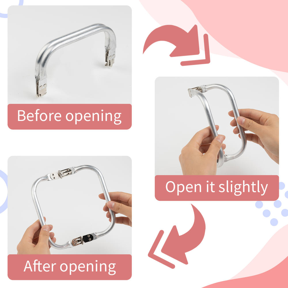 Aluminum Tube Bag Frame & Handle Accessories, Metal Clutch Bag Parts, Wallet & Doctor Purse Frame Clamp Kit