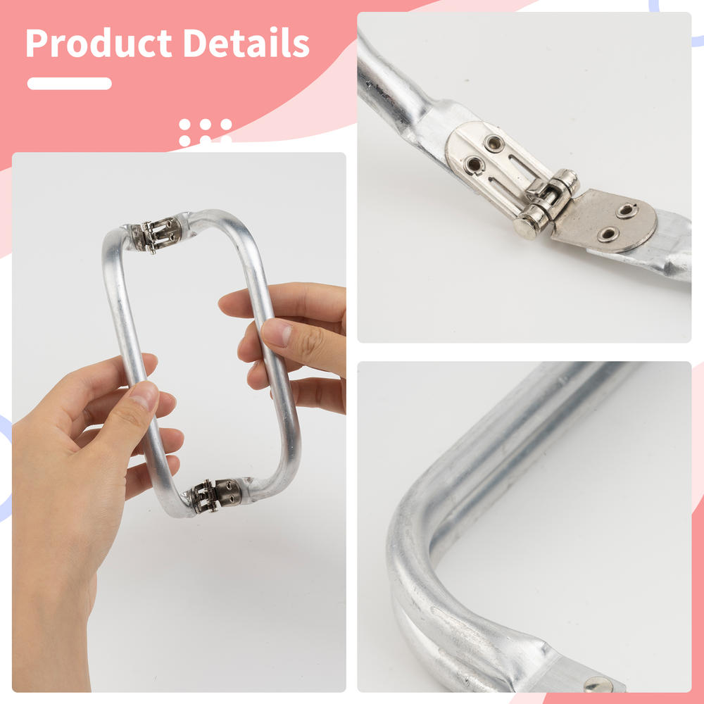 Aluminum Tube Bag Frame & Handle Accessories, Metal Clutch Bag Parts, Wallet & Doctor Purse Frame Clamp Kit