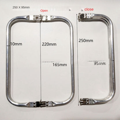 Aluminum Tube Bag Frame & Handle Accessories, Metal Clutch Bag Parts, Wallet & Doctor Purse Frame Clamp Kit