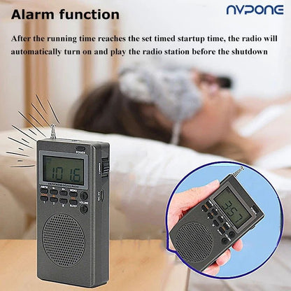 Compact Portable AM FM Radio With HD Display Alarm Clock And Sleep Timer For Home And Travel 3