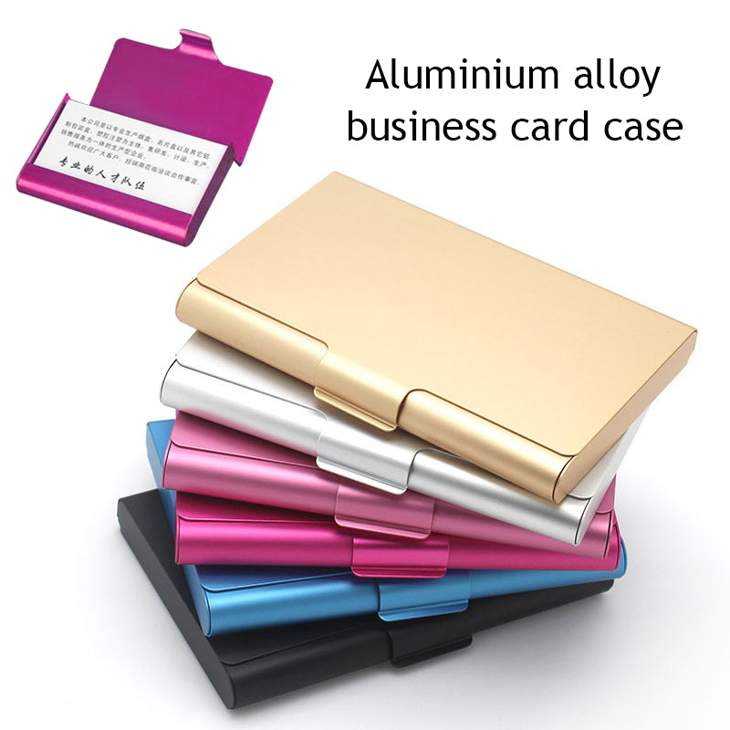 Aluminum Alloy Business Card Case, Metal Name Card Holder & ID Wallet Credit Card Storage Box for Men