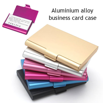 Aluminum Alloy Business Card Case, Metal Name Card Holder & ID Wallet Credit Card Storage Box for Men