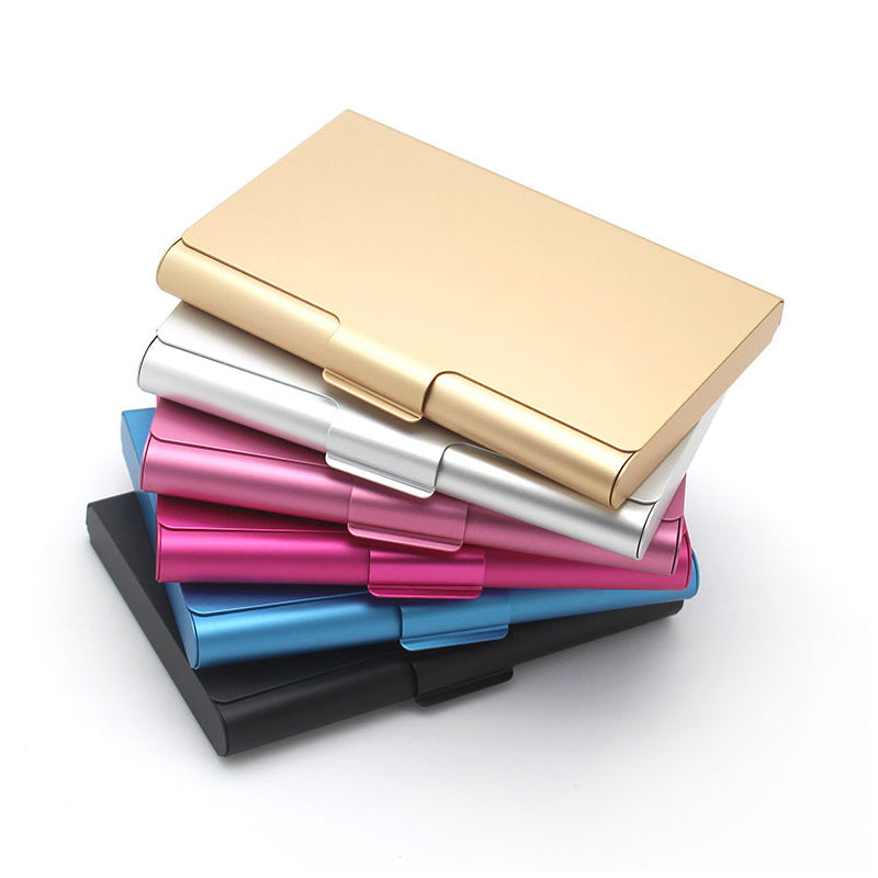 Aluminum Alloy Business Card Case, Metal Name Card Holder & ID Wallet Credit Card Storage Box for Men