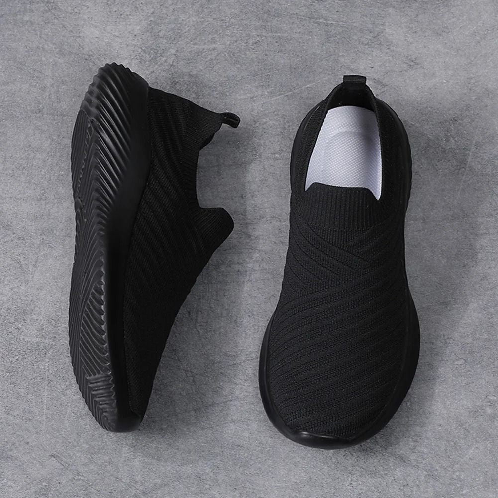 Women Slip On Knit Running Sneakers With Memory Foam Lightweight Sole For Walking Yoga And Workouts 2