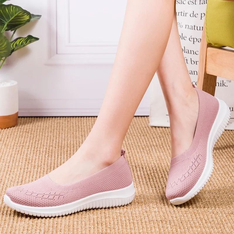 Women Slip On Fly Weave Cloth Flats Lightweight Walking Shoes For Spring And Autumn Comfort 1