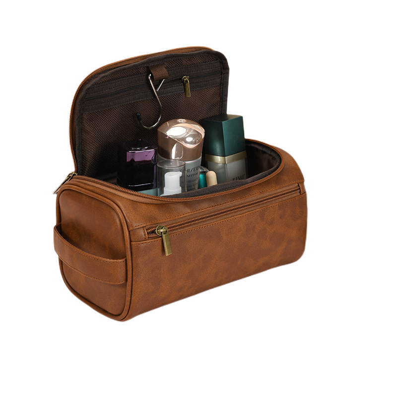 Vintage Luxury Men Hanging Toiletry Bag Travel Cosmetic  Business Storage Organizer 2