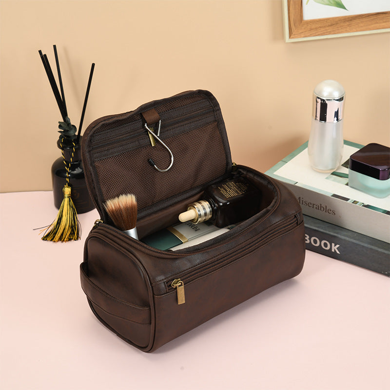 Vintage Luxury Men Hanging Toiletry Bag Travel Cosmetic  Business Storage Organizer 4