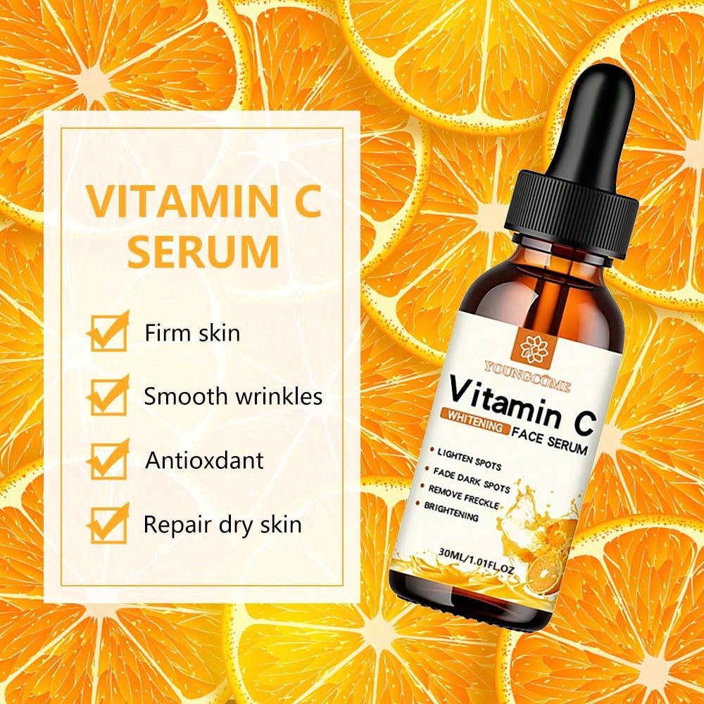 Vitamin C Facial Essence with Hyaluronic Acid – Dark Spot Remover, Moisturizing Repair & Anti-Aging Essence for Brighter