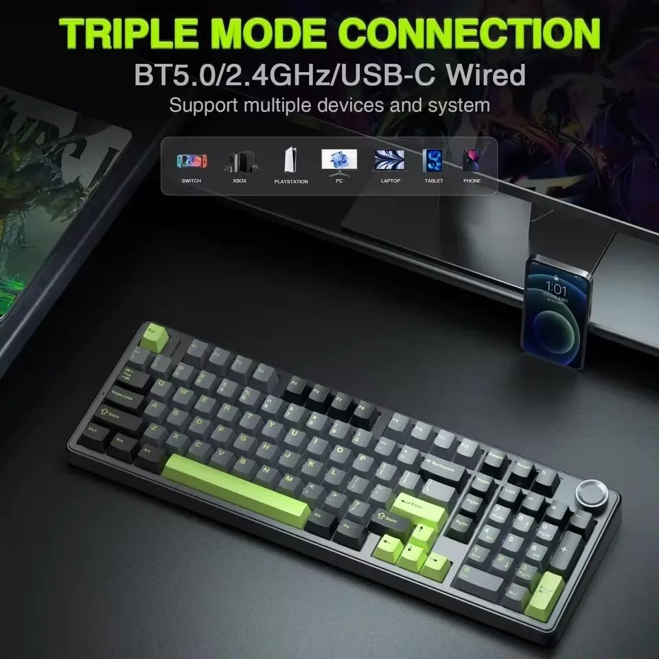 AULA F99PRO Wireless Mechanical Gaming Keyboard With Knob And Hot Swappable Gasket Mount 5