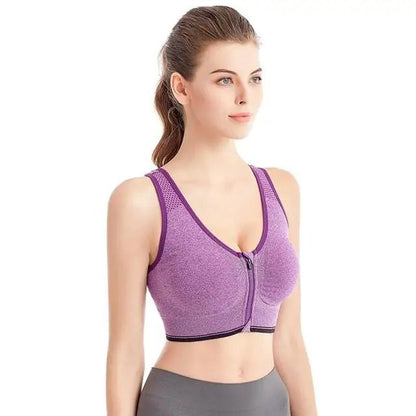 Front Zip Sports Bra With Seamless Breathable Support For High Impact Workouts 12