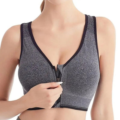 Front Zip Sports Bra With Seamless Breathable Support For High Impact Workouts 1