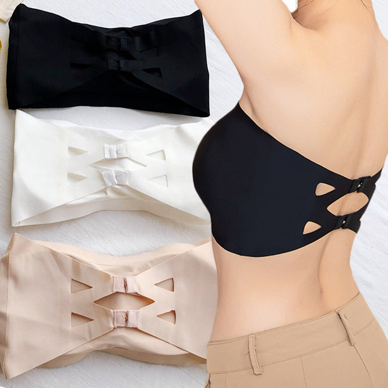Ice Silk Strapless Bra Seamless Crop Top Bralette For Women Soft Summer Underwear 1