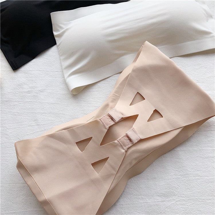 Ice Silk Strapless Bra Seamless Crop Top Bralette For Women Soft Summer Underwear 4