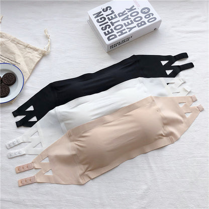 Ice Silk Strapless Bra Seamless Crop Top Bralette For Women Soft Summer Underwear 5