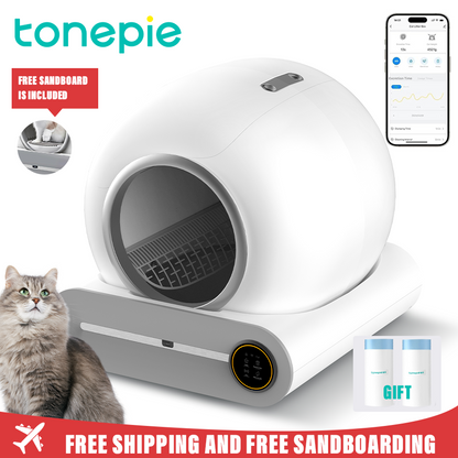 Tonepie 65L Automatic Smart Cat Litter Box – Self-Cleaning, Fully Enclosed Pet Toilet with App Control
