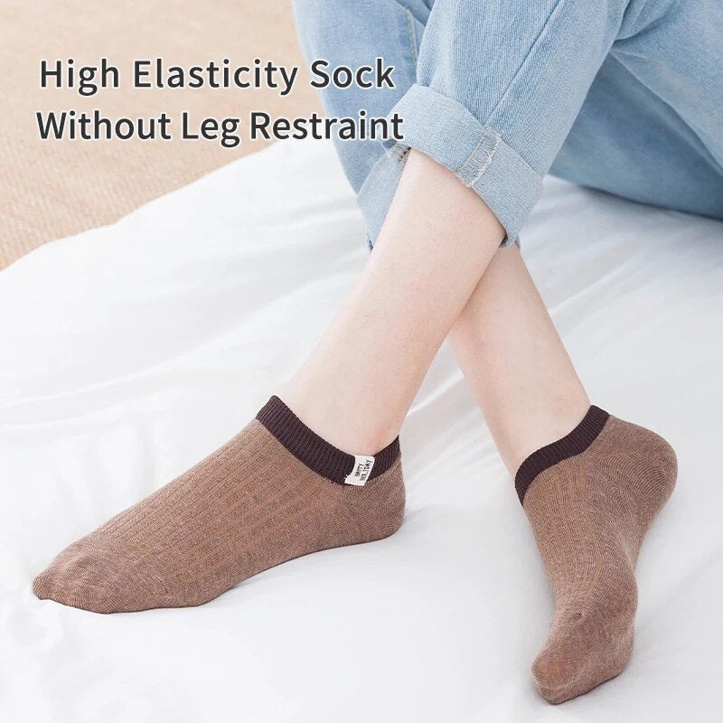 Women Cute  Comfortable College Style Socks 10 Pairs Of Spring And Summer Letter Slogans Fabric Lab 3