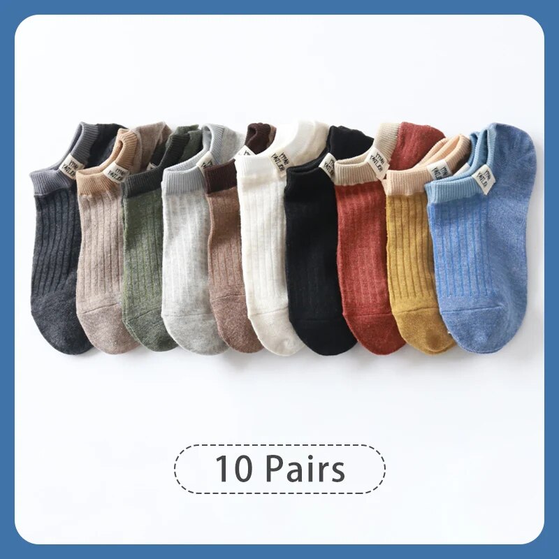 Women Cute  Comfortable College Style Socks 10 Pairs Of Spring And Summer Letter Slogans Fabric Lab 5