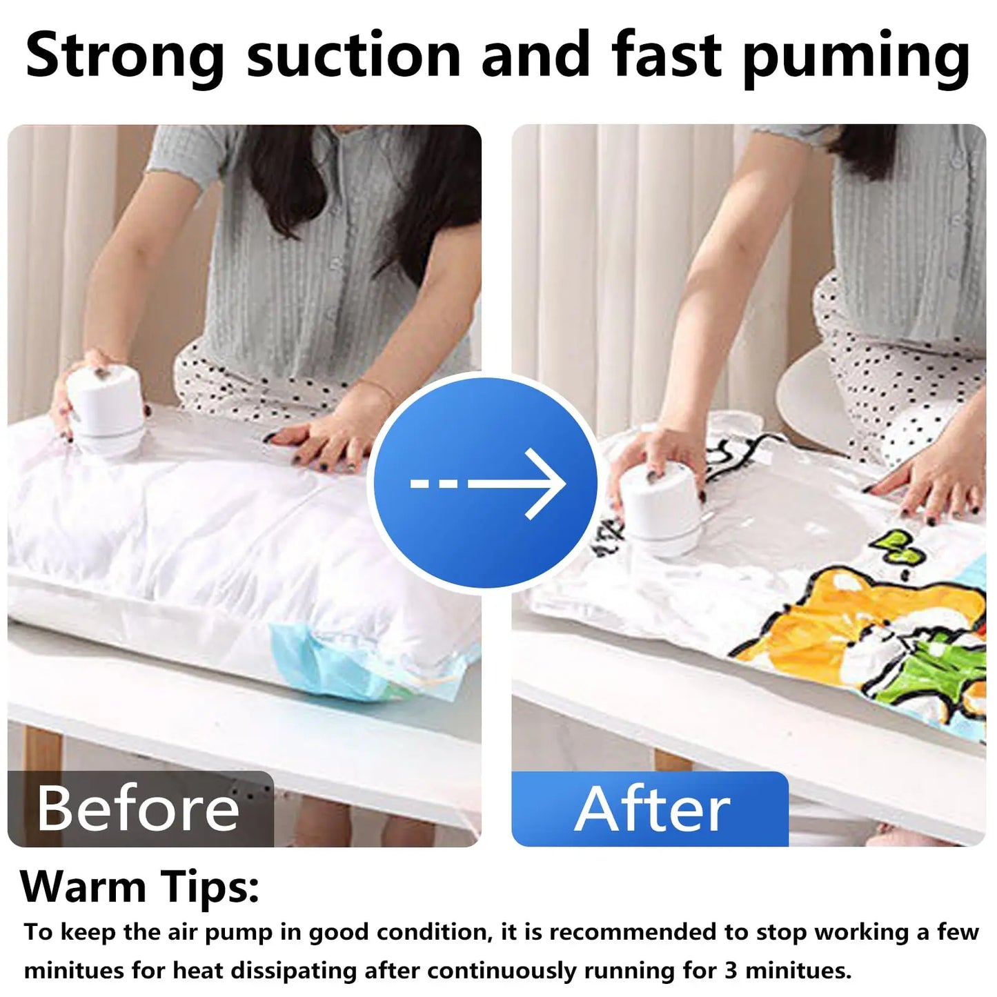 Electric Air Pump For Vacuum Bags Portable Laborsaving Compression Tool SpaceSaving Clothes Storage 4