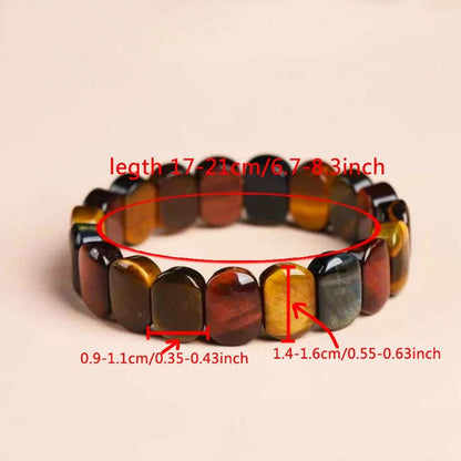 Natural Tiger Eye Stone Square Beads Bangle For Healing And Feng Shui 2