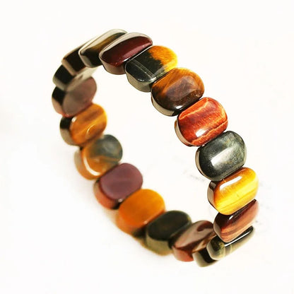 Natural Tiger Eye Stone Square Beads Bangle For Healing And Feng Shui 7