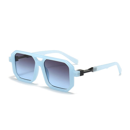 Retro Square Frame Sunglasses Unisex European  American Double Beam Design Trendy Decorative Wear 5