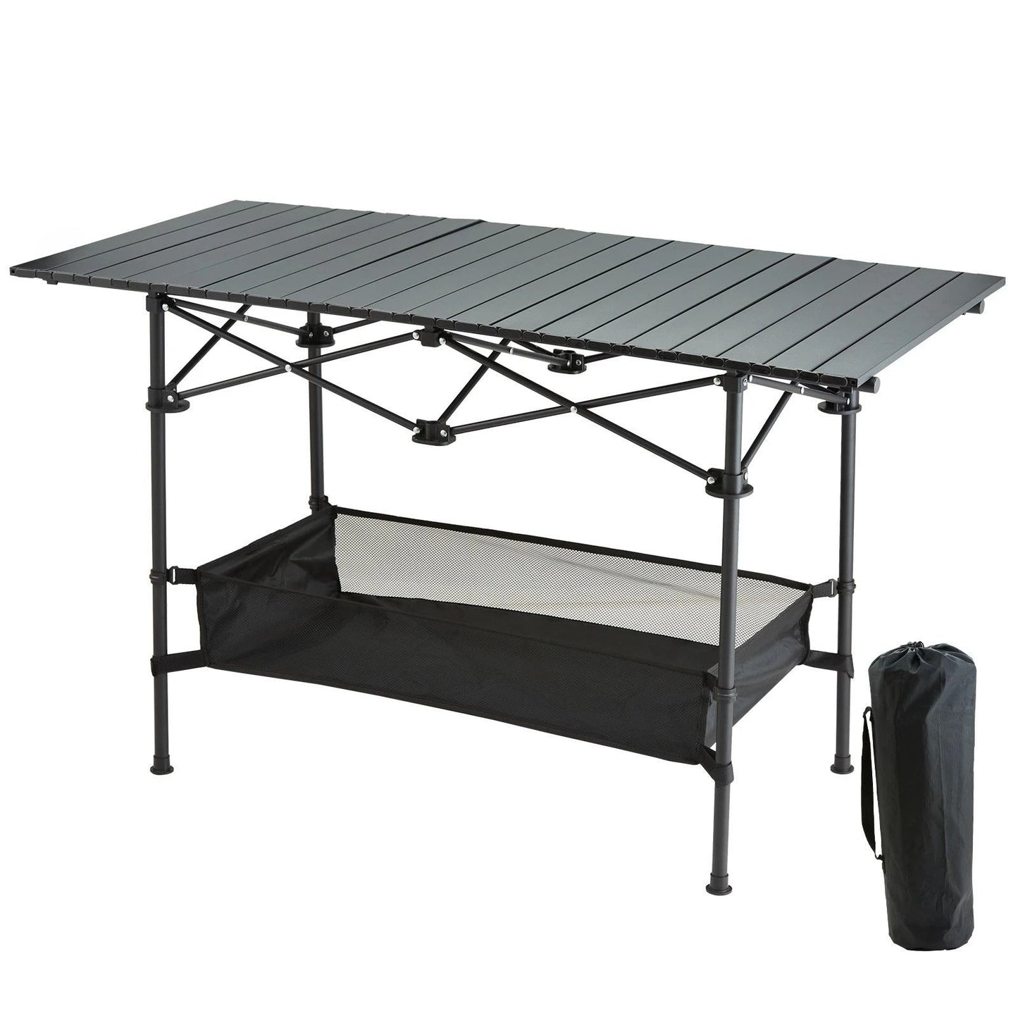 Portable Folding Camping Table with Storage for Outdoor Adventures