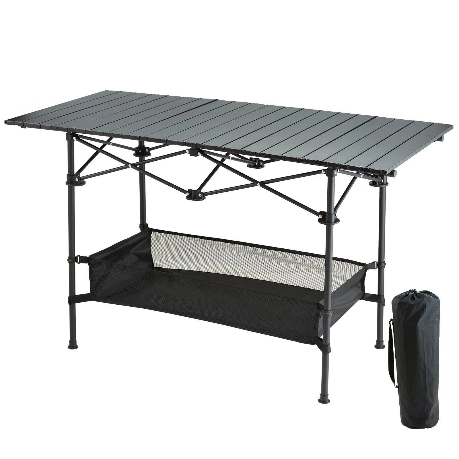 Portable Folding Camping Table with Storage for Outdoor Adventures