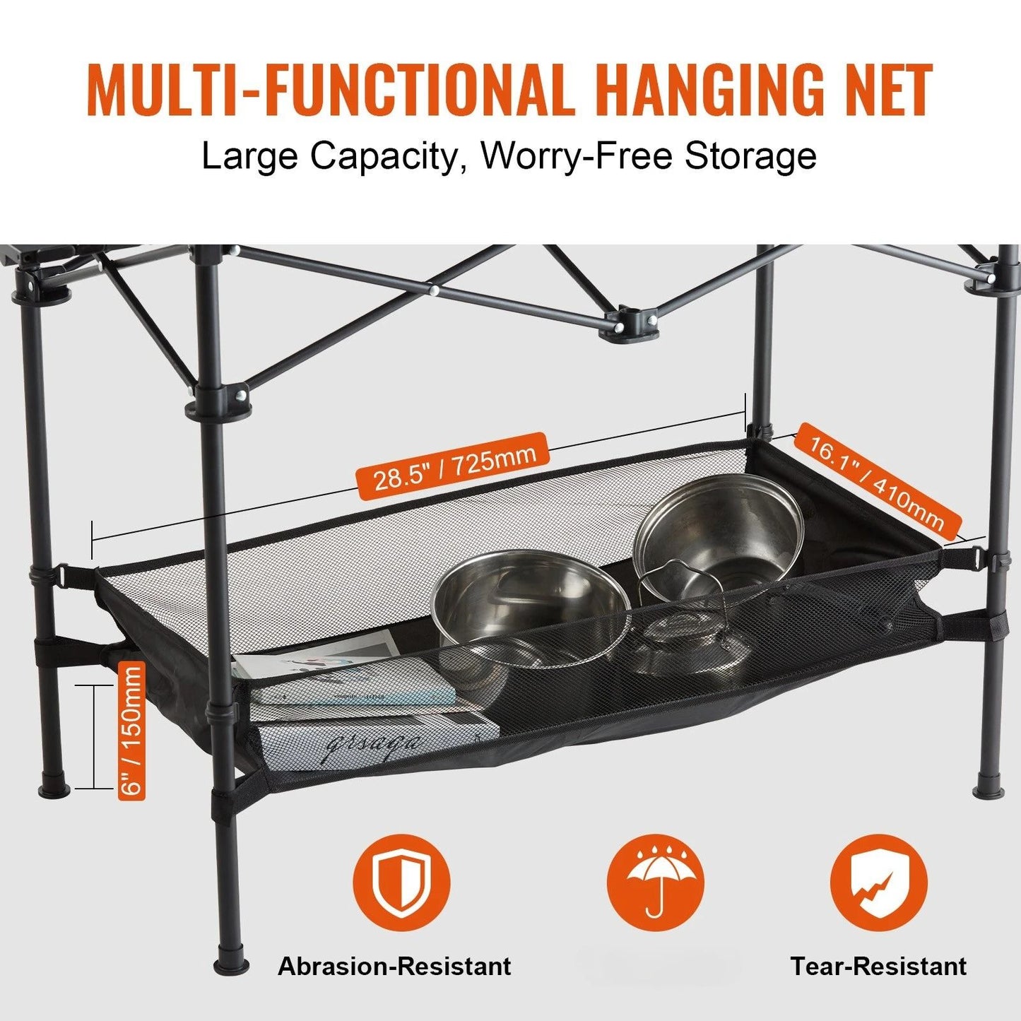 Portable Folding Camping Table With Storage For Outdoor Adventures 4
