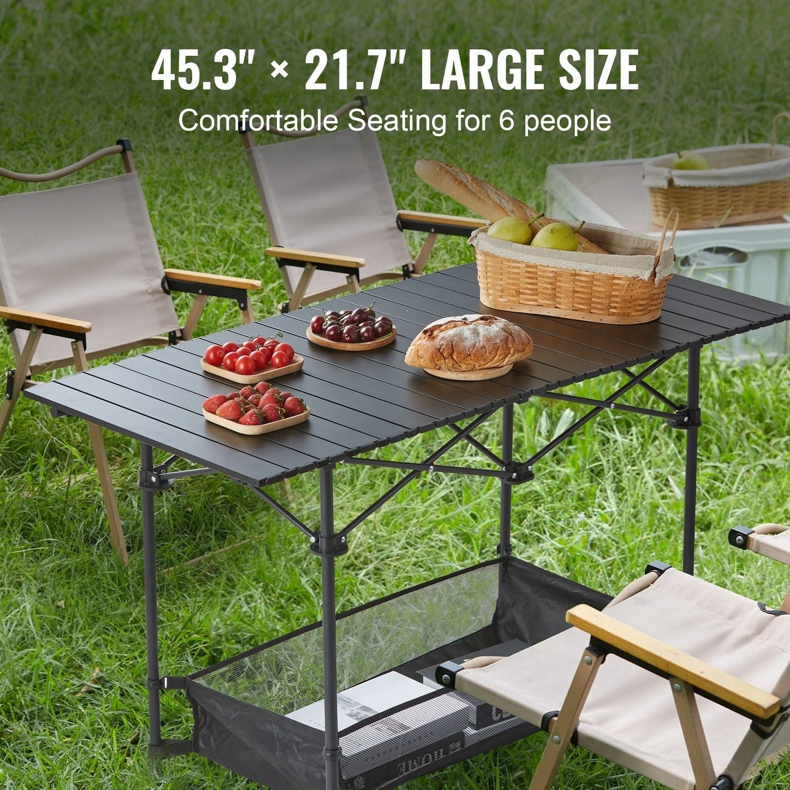 Portable Folding Camping Table With Storage For Outdoor Adventures 5