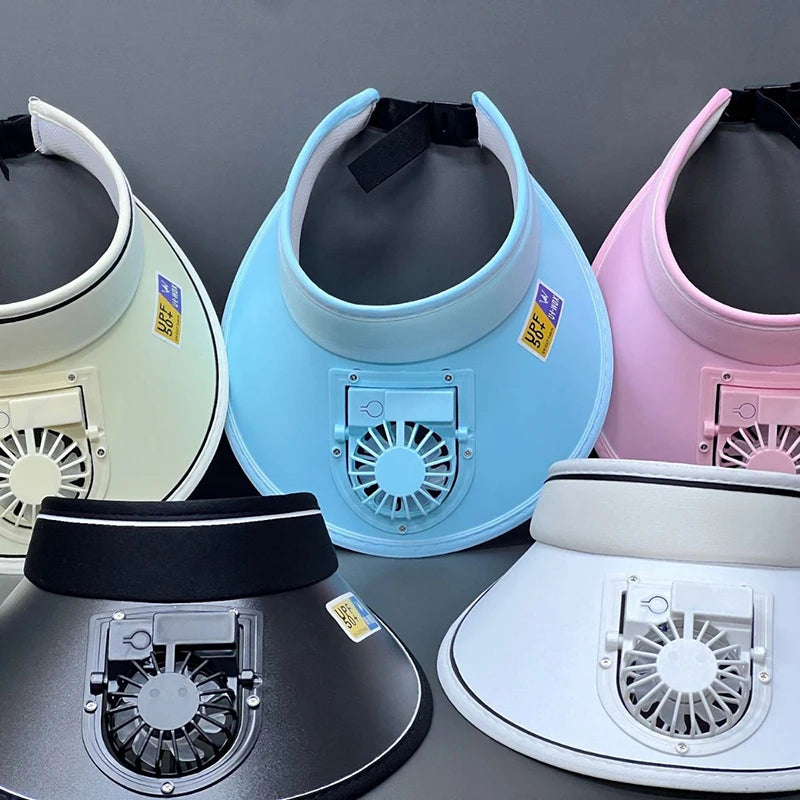 Breathable Cooling Fan Hat USB Charging Sun Visor Hat With Adjustable Fan For Sports Fishing  Outdo 3