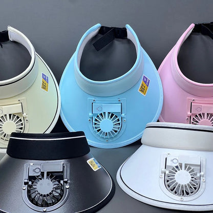 Breathable Cooling Fan Hat USB Charging Sun Visor Hat With Adjustable Fan For Sports Fishing  Outdo 3