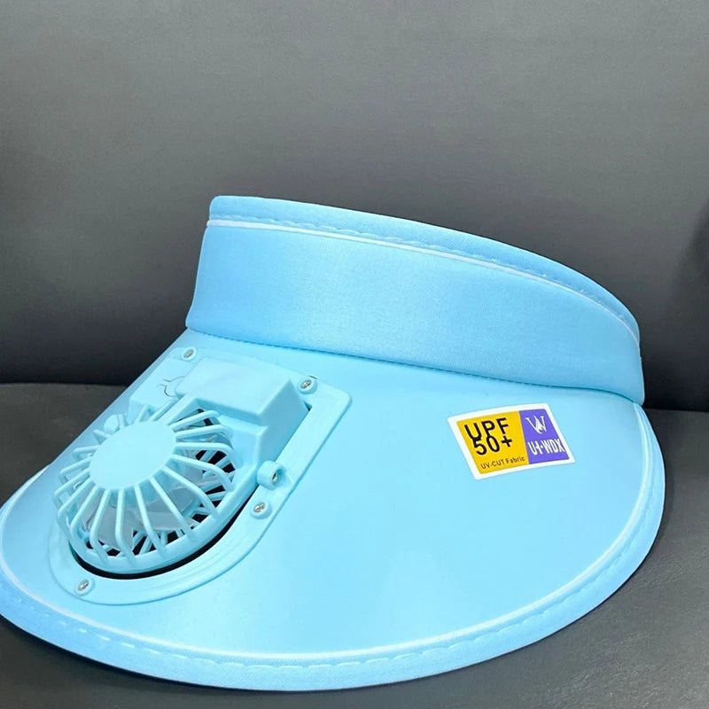 Breathable Cooling Fan Hat USB Charging Sun Visor Hat With Adjustable Fan For Sports Fishing  Outdo 4