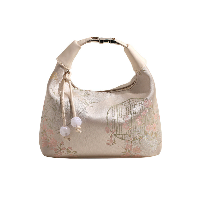 Chinese Style Embroidered Handbag, Trendy Versatile Shoulder Tote Bag, Fashion Designer Travel Wallet Purse for Women