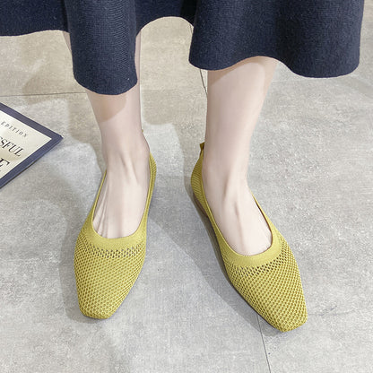 Breathable Mesh Fashion Flats For Women Spring Summer Flat Shoes With Square Toe  Soft Sole 4
