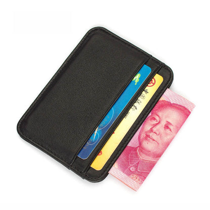 Slim Genuine Sheepskin Leather Men's Wallet, Thin Minimalist ID Card Holder, Leather Mini Purse for Men