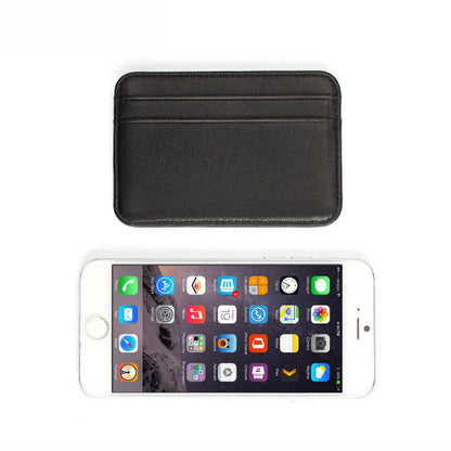 Slim Genuine Sheepskin Leather Men's Wallet, Thin Minimalist ID Card Holder, Leather Mini Purse for Men