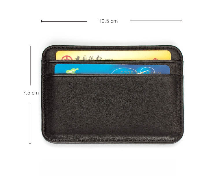 Slim Genuine Sheepskin Leather Men's Wallet, Thin Minimalist ID Card Holder, Leather Mini Purse for Men