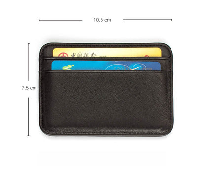 Slim Genuine Sheepskin Leather Men's Wallet, Thin Minimalist ID Card Holder, Leather Mini Purse for Men