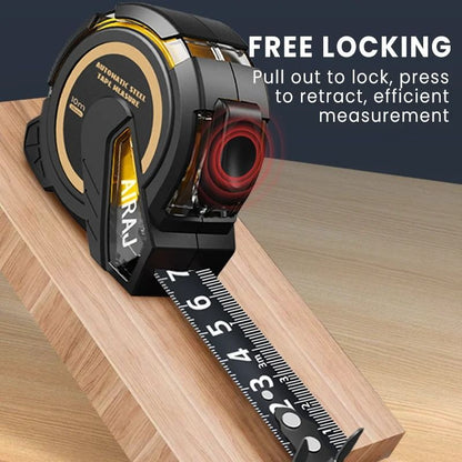 AIRAJ Metric SelfLocking Tape Measure High Precision Rubberized Straightedge Measuring Tool For DIY 1