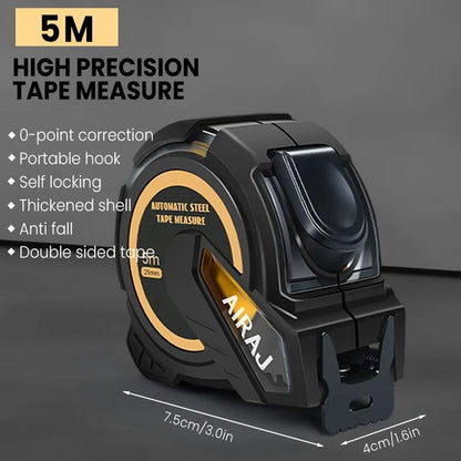 AIRAJ Metric SelfLocking Tape Measure High Precision Rubberized Straightedge Measuring Tool For DIY 6