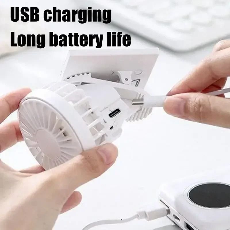 Solar ClipOn Mini Fan With USB Rechargeable Battery For Outdoor Cooling 2