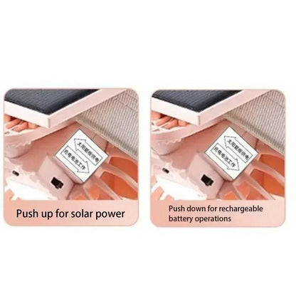 Solar ClipOn Mini Fan With USB Rechargeable Battery For Outdoor Cooling 4