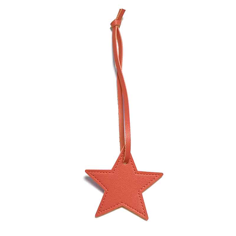 Personalized Leather Star Keychain with Free Custom Initials, Five-Pointed Star Pendant for Car Keys & Bag Accessories
